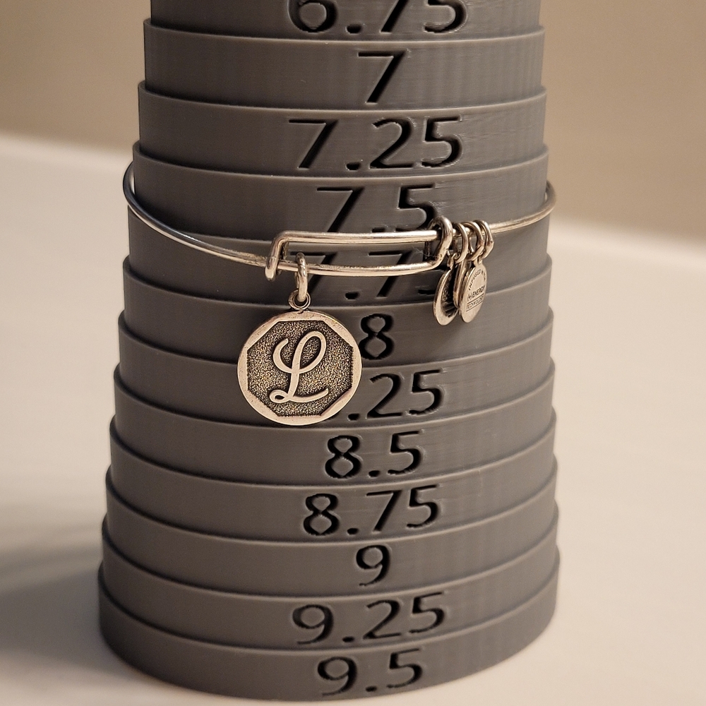 Alex and Ani Monogram Initial "L" Charm Bangle Bracelet Silver-tone - Picture 5 of 13